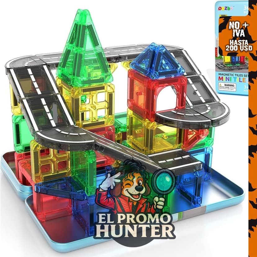 ORZbb Mini azulejos magnéticos de carretera, juego de bloques de construcción magnéticos para niños de 3 a 5 años.