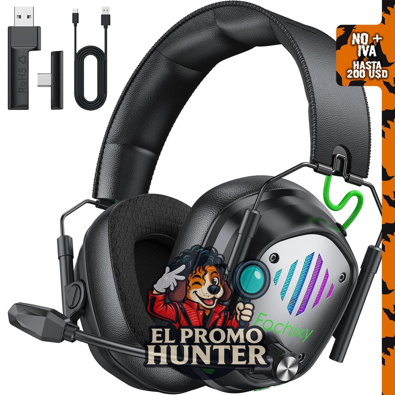 Auriculares inalámbricos para juegos compatibles con PS5, PS4, PC y Nintendo Switch, con latencia de 20 ms.