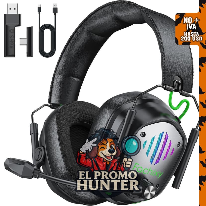 Auriculares inalámbricos para juegos compatibles con PS5, PS4, PC y Nintendo Switch, con latencia de 20 ms.