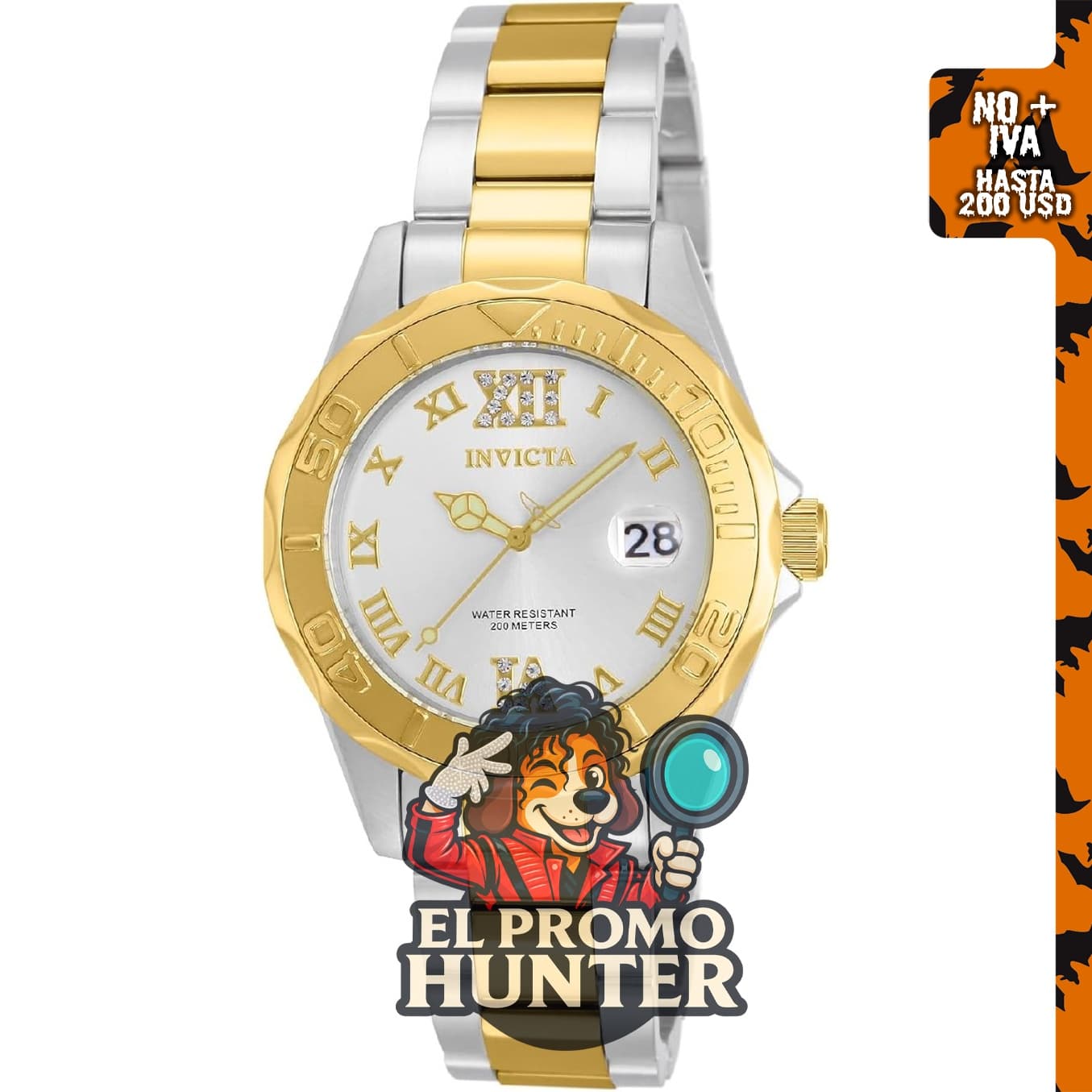 Reloj Invicta Pro Diver de acero inoxidable para mujer, 38 mm.