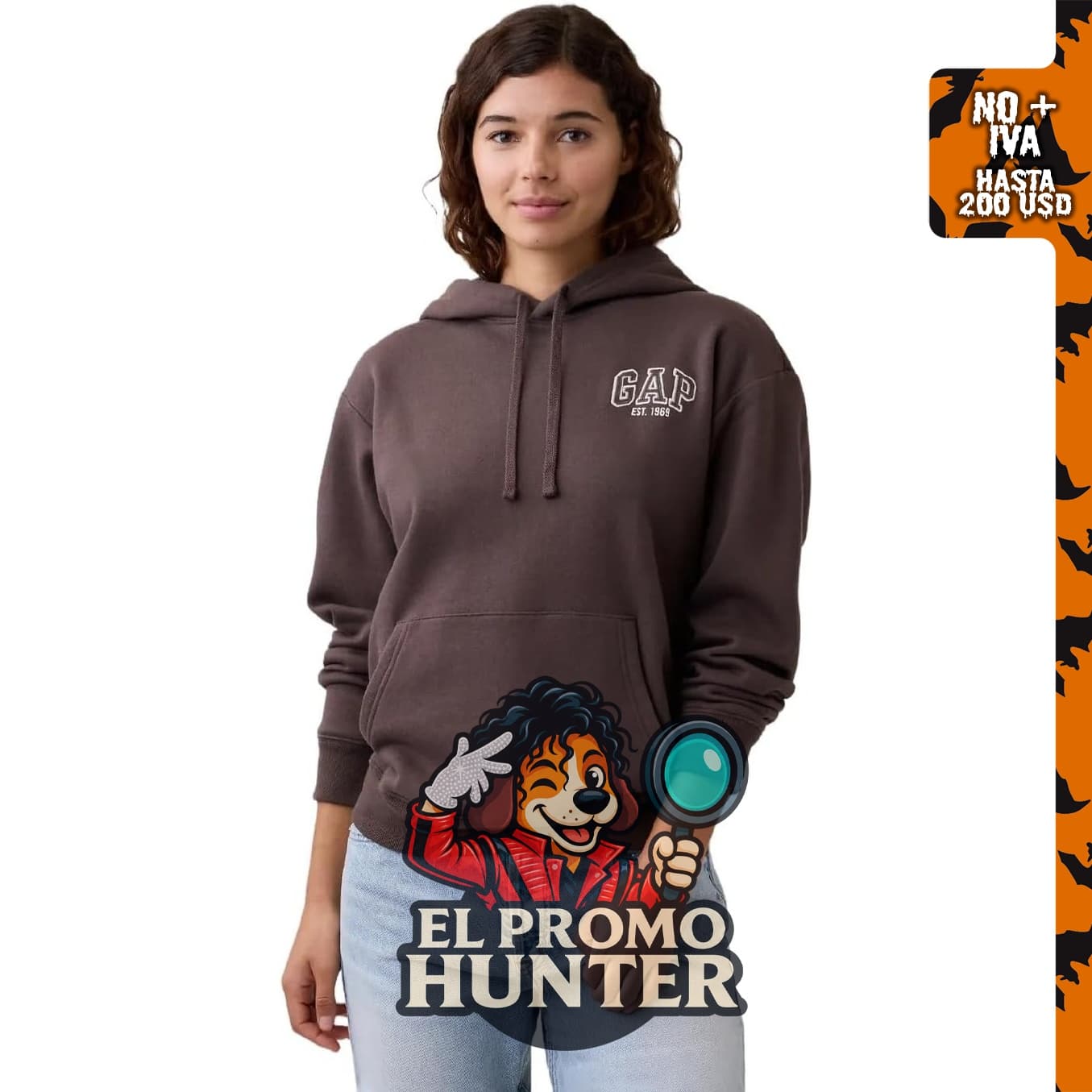 GAP Sudadera con capucha para mujer con logotipo de Est. 1969.