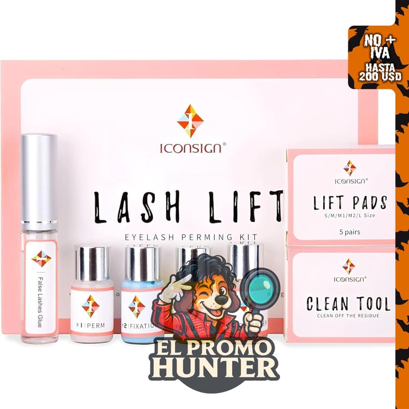 ICONSIGN Kit de levantamiento de pestañas, incluye protectores de pestañas, almohadillas de gel y cepillos.