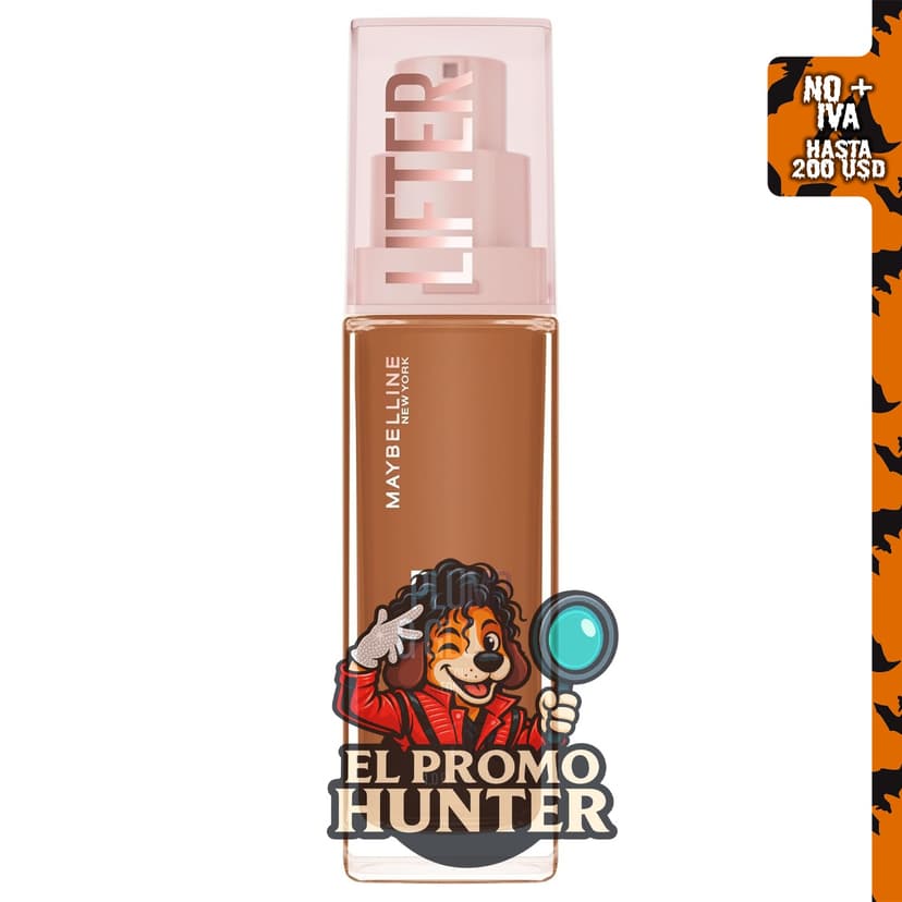 Maybelline Lifter Plump & Glow Foundation, base líquida con 2% niacinamida y ácido hialurónico, 355.