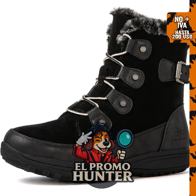 Botas de nieve impermeables GLOBALWIN para mujer, diseñadas para exteriores con aislamiento y suela antideslizante.