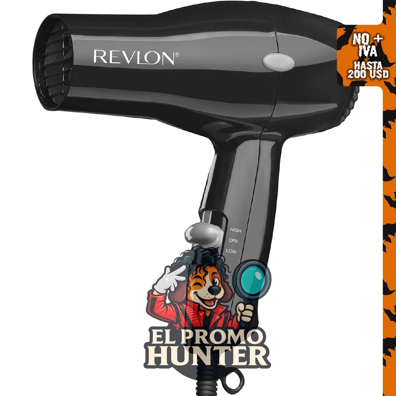 Revlon Secador de pelo compacto de 1875 W, diseño ligero.