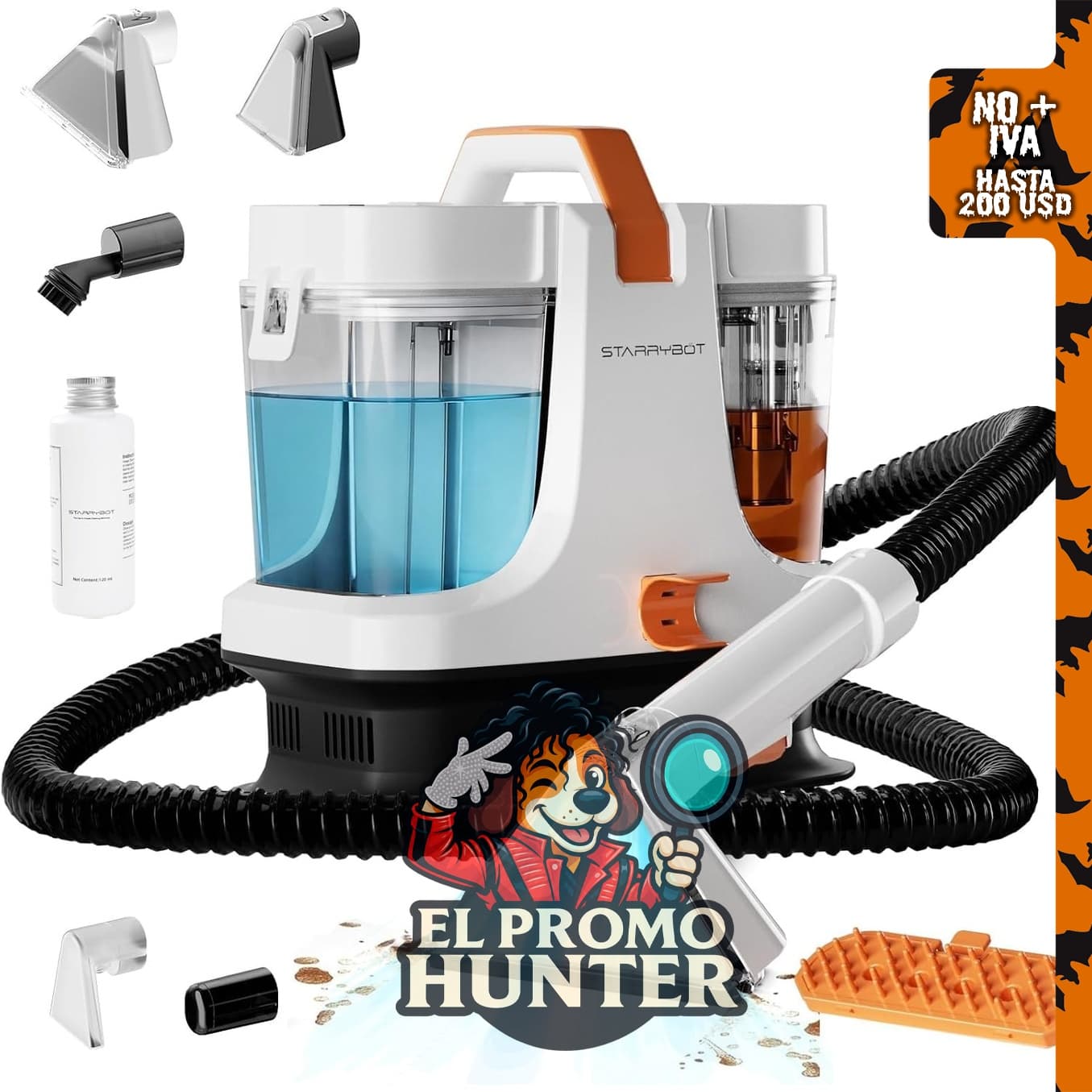 Starrybot Máquina limpiadora de tapicería, extractor de manchas de mascotas.