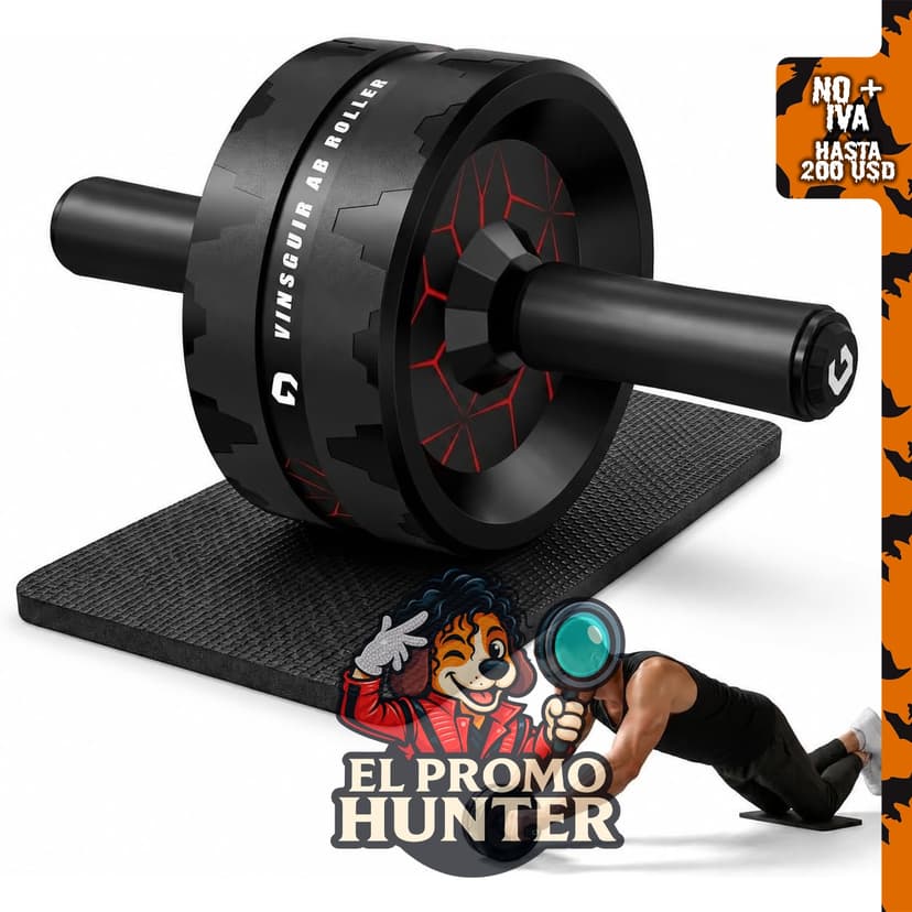 Ab Roller Wheel para entrenamiento de fuerza en casa, incluye set de rodilleras.