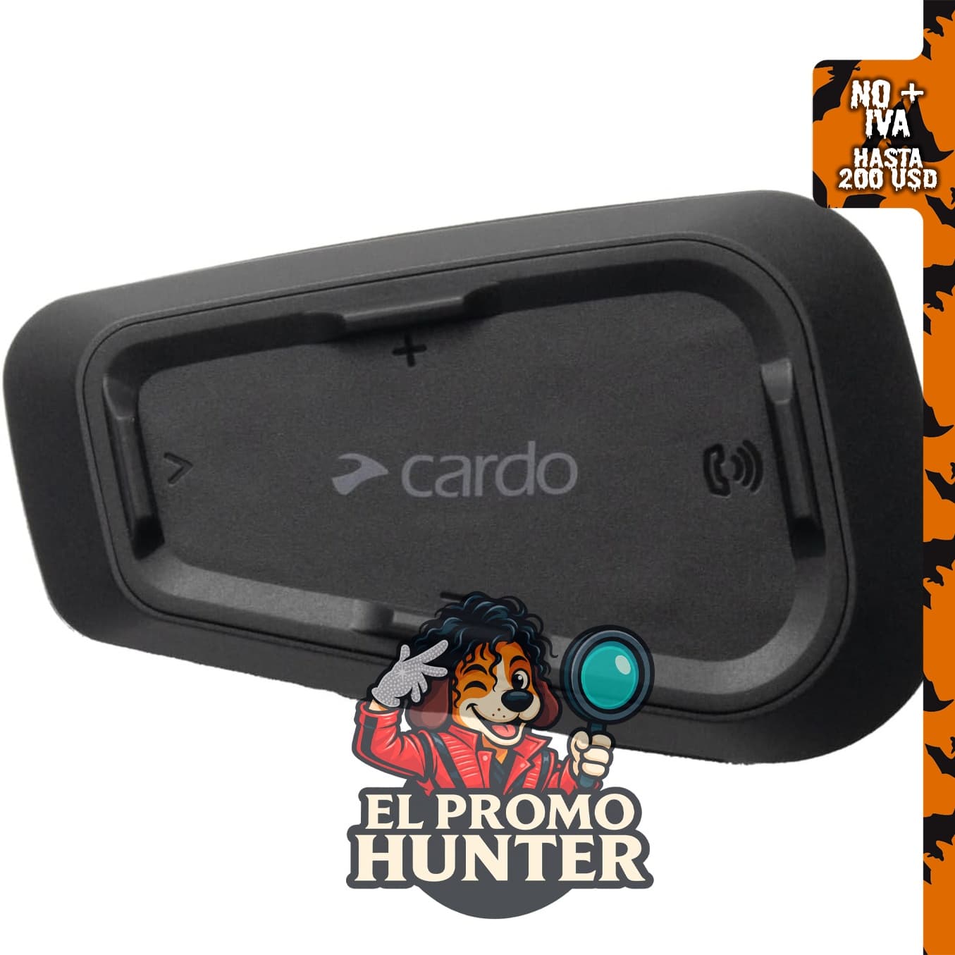 Cardo Systems Spirit - Auriculares de comunicación Bluetooth para motocicleta, altavoces delgados de 3.2 cm, impermeables.