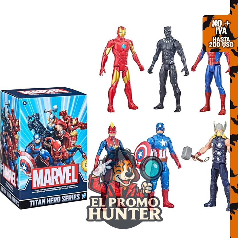 Marvel Titan Hero Series - Paquete de 6 figuras de acción de 30.48 cm, inspiradas en Marvel Comics.