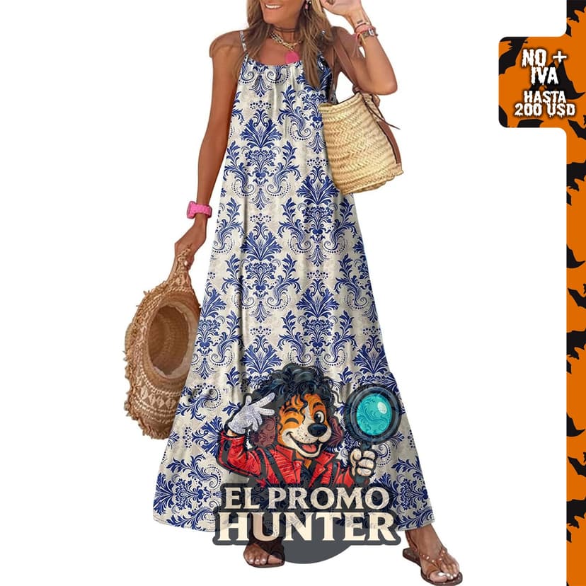 Dokotoo vestido de verano para mujer, cuello redondo, con volantes.