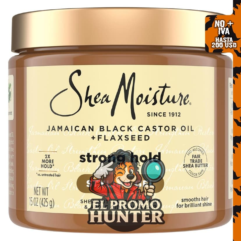 Gel de peinado Strong Hold con linaza Shea Moisture, 15 oz (425 g).