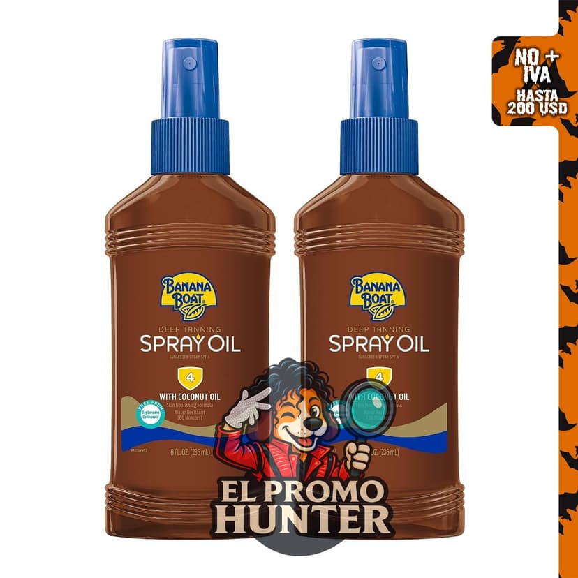 Banana Boat Spray de aceite de bronceado profundo SPF 4, 236 ml.