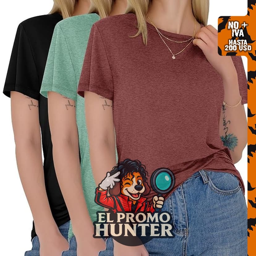 GAYHAY paquete de 3 camisetas de verano de manga corta para mujer.