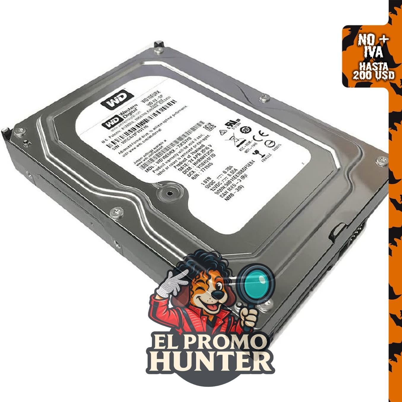 Disco duro interno Western Digital AV-GP WD10EURX de 1TB, SATA III, 6.0 Gb/s, 3.5".
