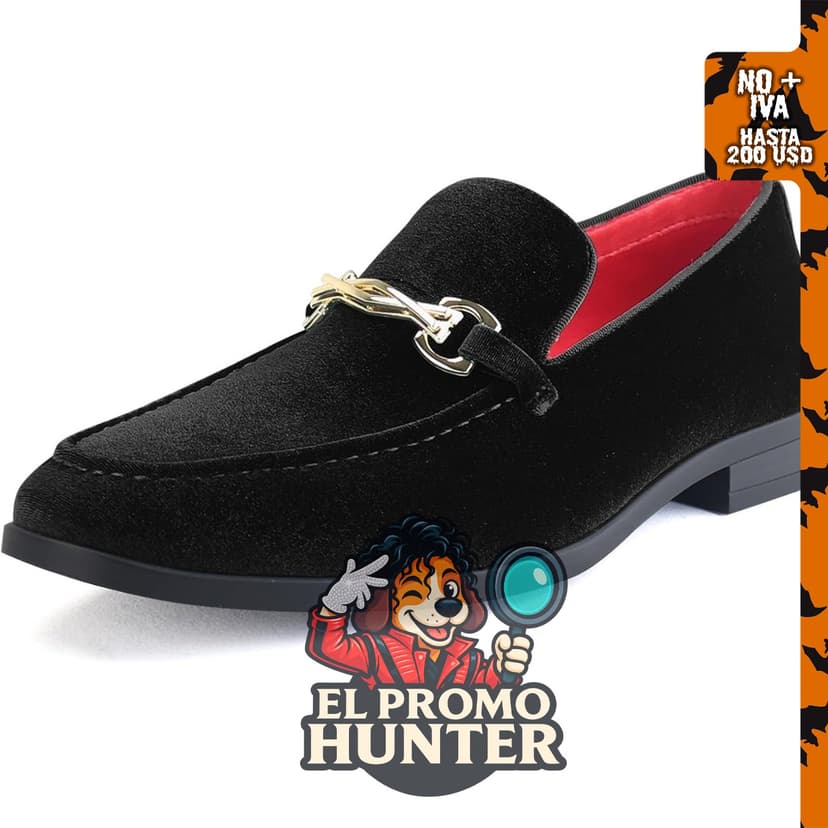 Zapatos de vestir para hombre de terciopelo con hebilla y sin cordones.