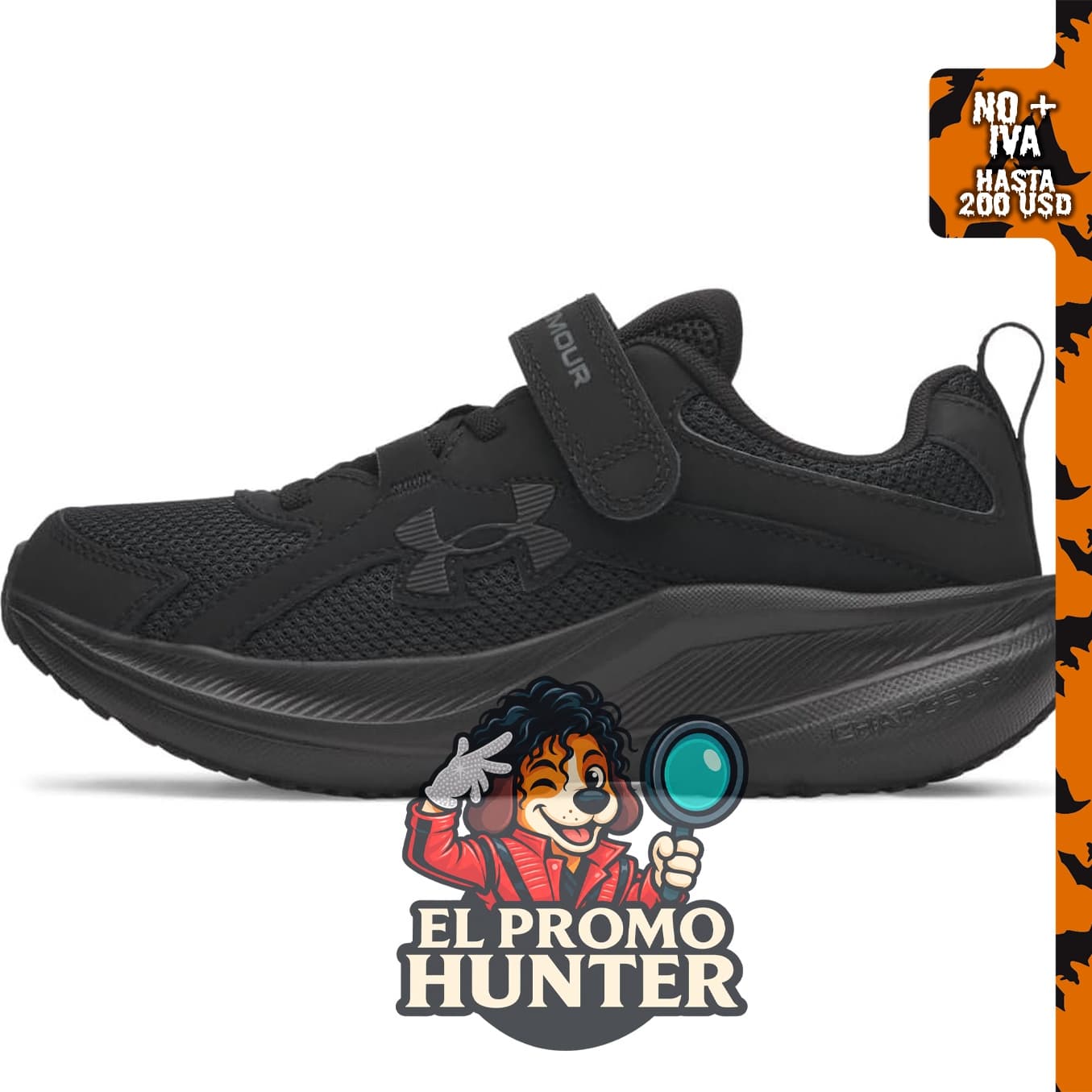Under Armour Charged Assert 11 para niños, cierre alternativo.