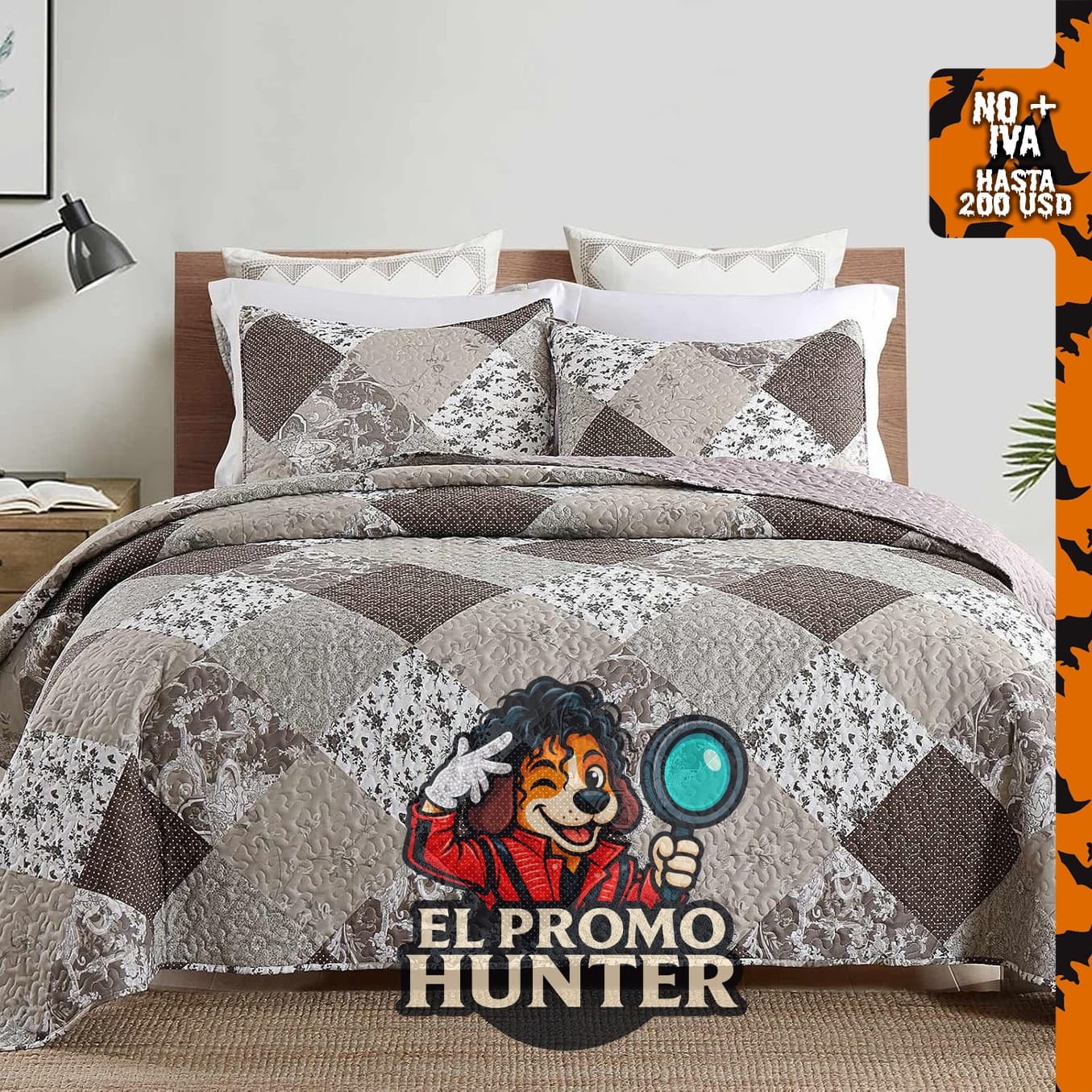 Boryard juego de edredón King de 3 piezas, colcha ligera (264 x 229 cm) con 2 fundas de almohada (51 x 91 cm).