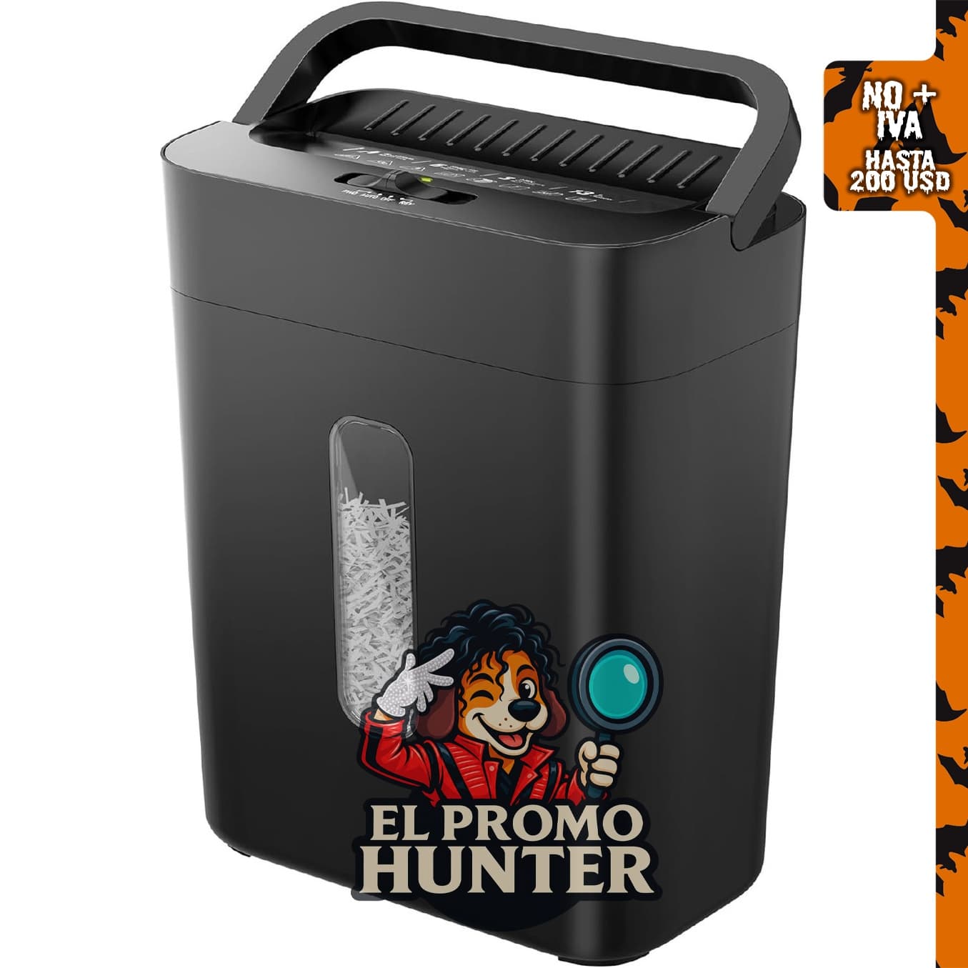 Destructora de papel de 6 hojas para oficina, corte en cruz, capacidad de 3.43 galones, nivel de seguridad P-4.