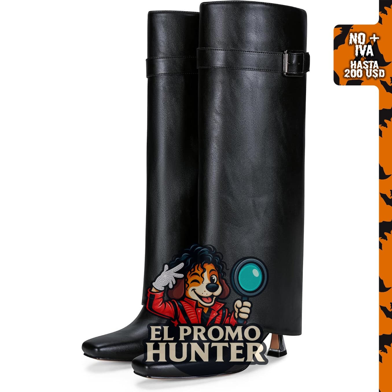 Vepose Botas altas plegables para mujer, tacón de gatito.