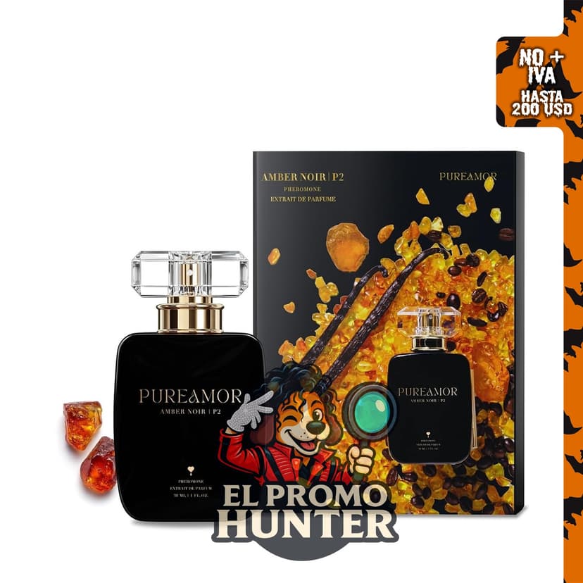 PUREAMOR Perfume de feromonas para mujeres, ámbar negro extrait de parfum, 30% de concentración, 1.0 oz (30 ml).
