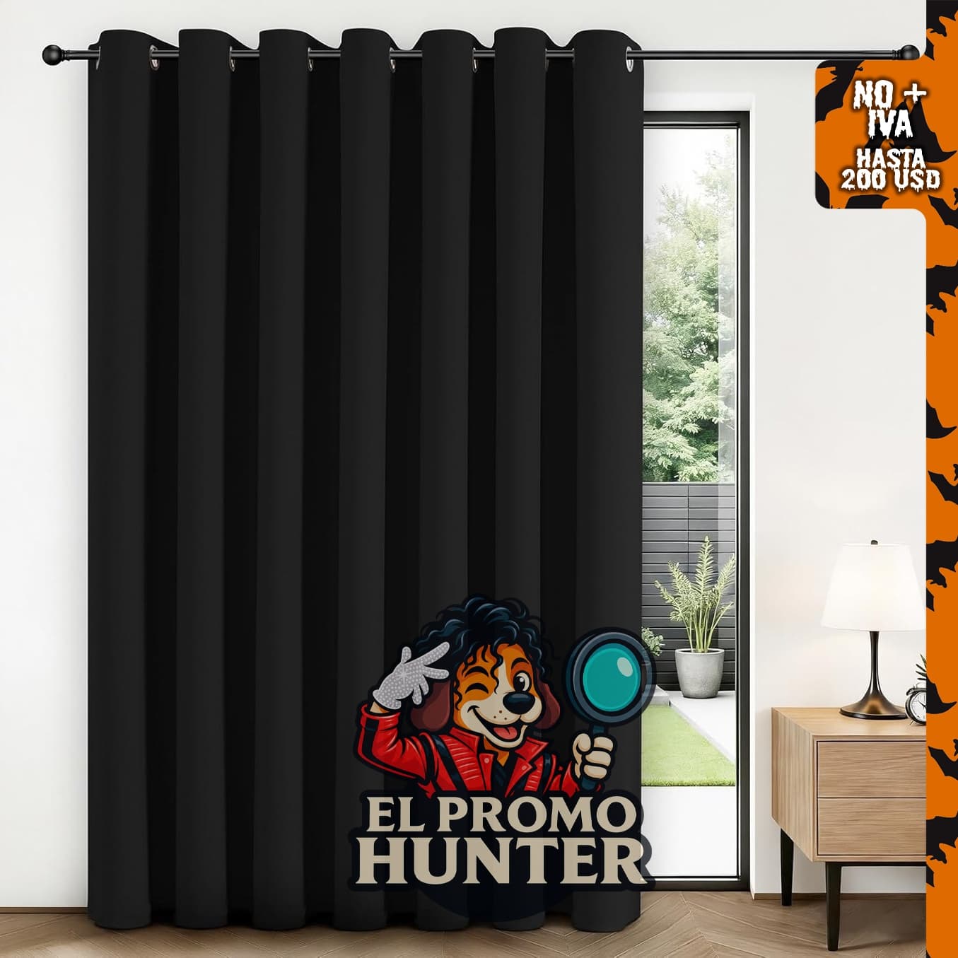 Joydeco cortinas opacas para puertas correderas, diseño funcional para controlar la luz.