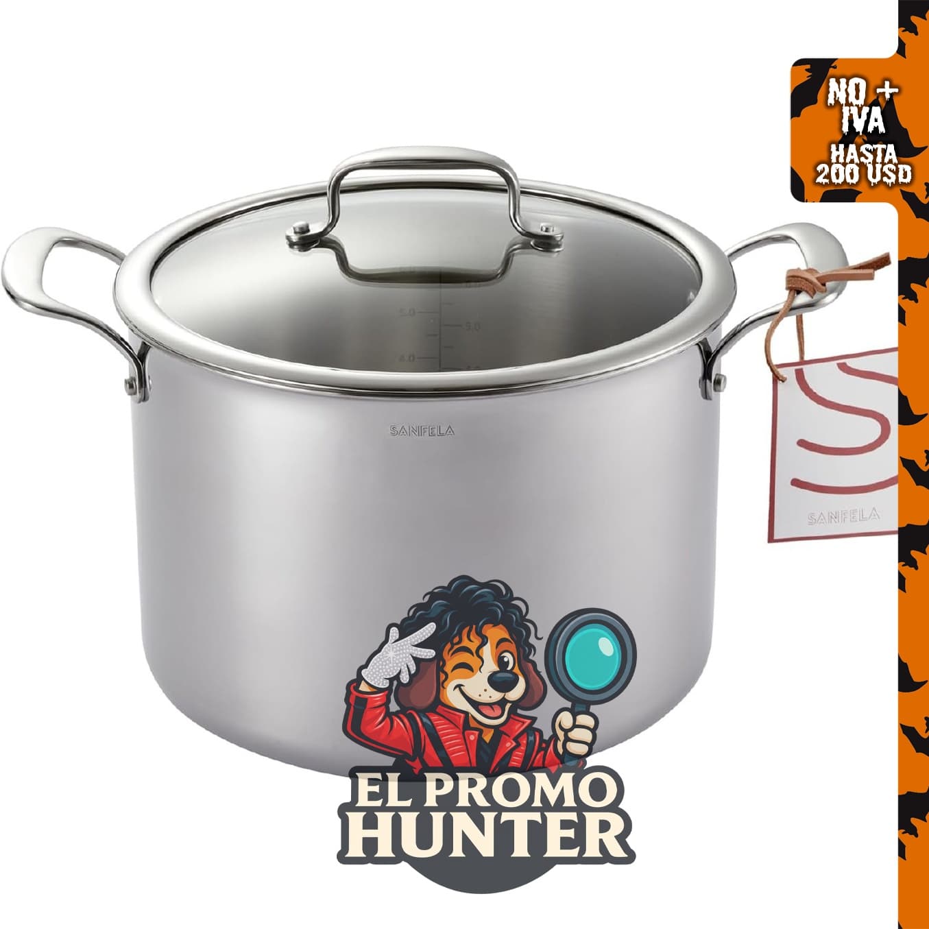 Olla de acero inoxidable de 8 cuartos (7.57 L) para sopa.