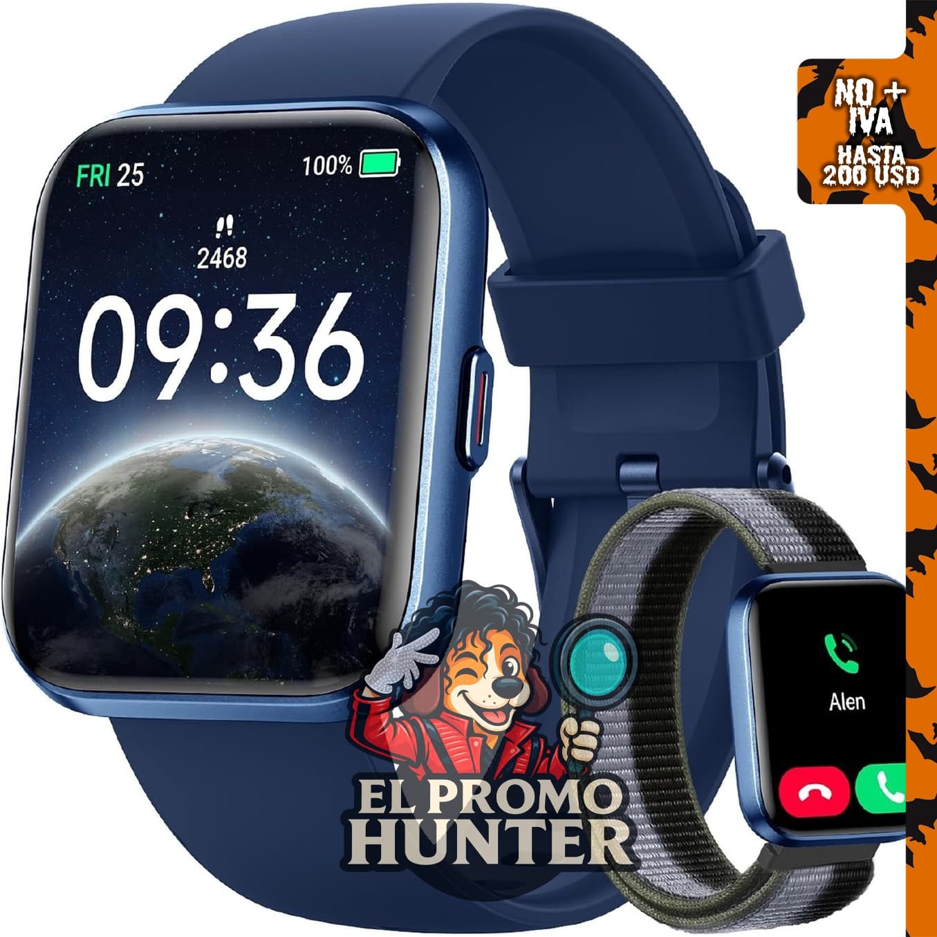 Woneligo Reloj inteligente para mujer con pantalla táctil de 1.85" (4.7 cm), compatible con Android y iPhone.