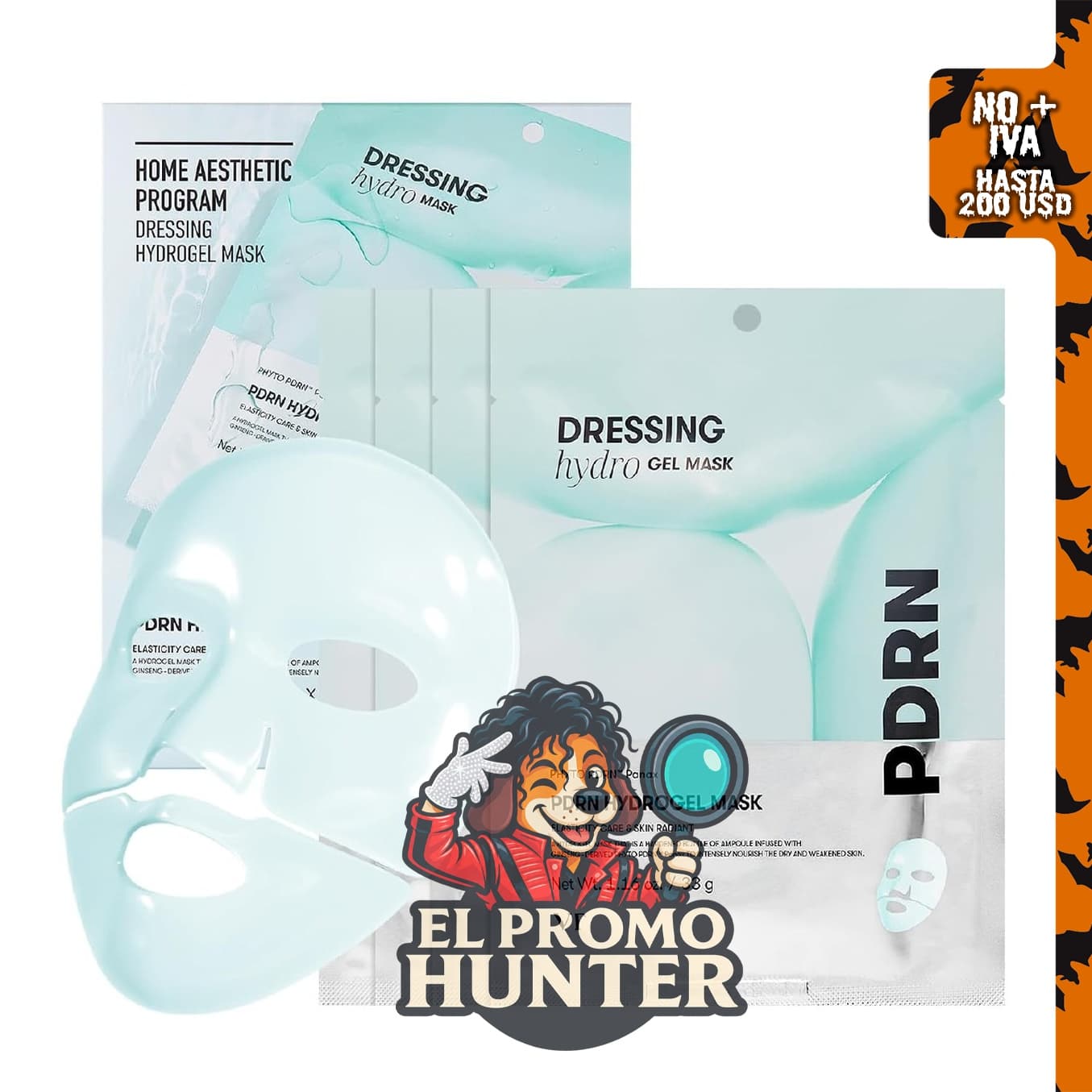 VT COSMETICS Máscara de hidrogel PDRN, 4 unidades.