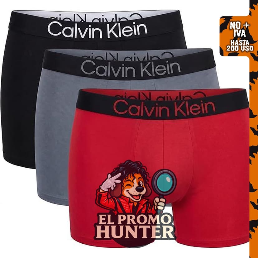 Calvin Klein Paquete de 3 calzoncillos tipo bóxer de microfibra.