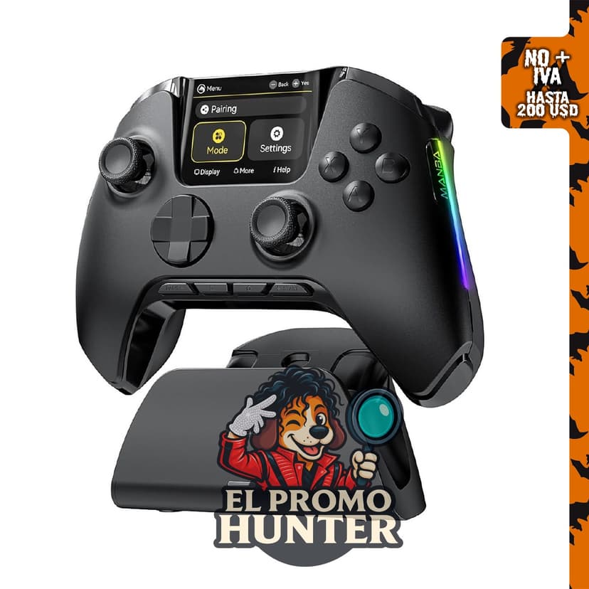 Controlador de videojuegos ManbaOne para PC/Switch/iOS/Android, con stick y gatillo de efecto Hall, iluminación RGB y botones reprogramables.