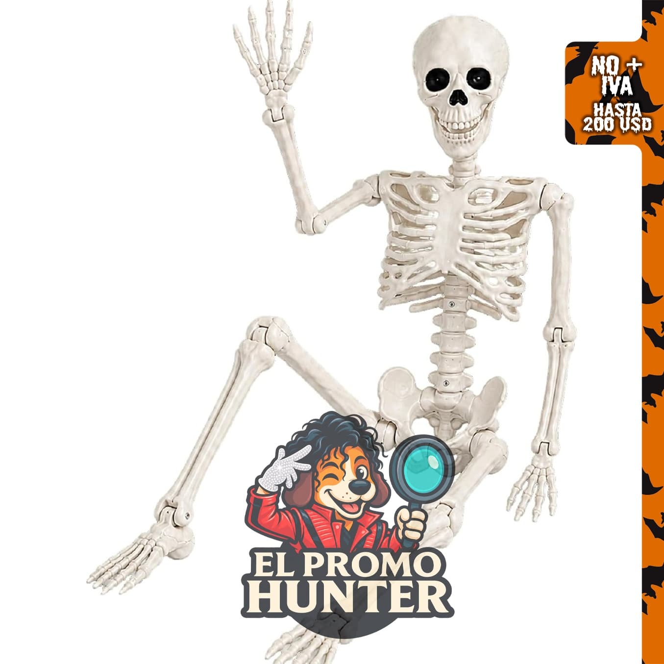 Abakuku decoraciones de esqueleto de Halloween de 36 pulgadas con articulaciones móviles.