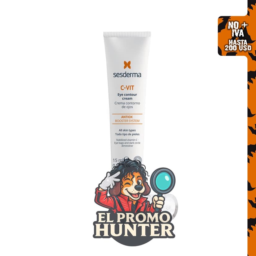 Sesderma C-VIT Crema de contorno de ojos, 0.5 oz (15 ml) para arrugas y protección antioxidante.