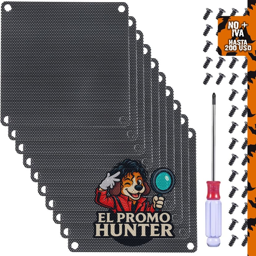 Filtro de polvo de ventilador DKARDU, 4.724 in x 4.724 in, 10 unidades, negro, plástico de PVC, montaje de tornillo.