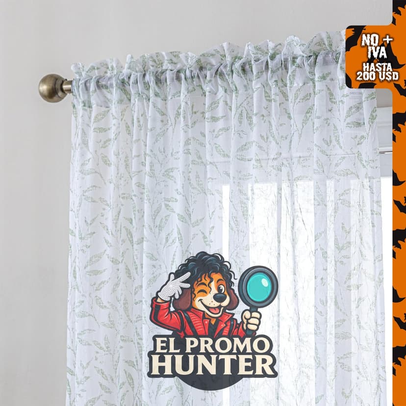 SLEEP ZONE Cortinas traslúcidas con estampado floral, 72" (183 cm), 2 paneles para ventana.