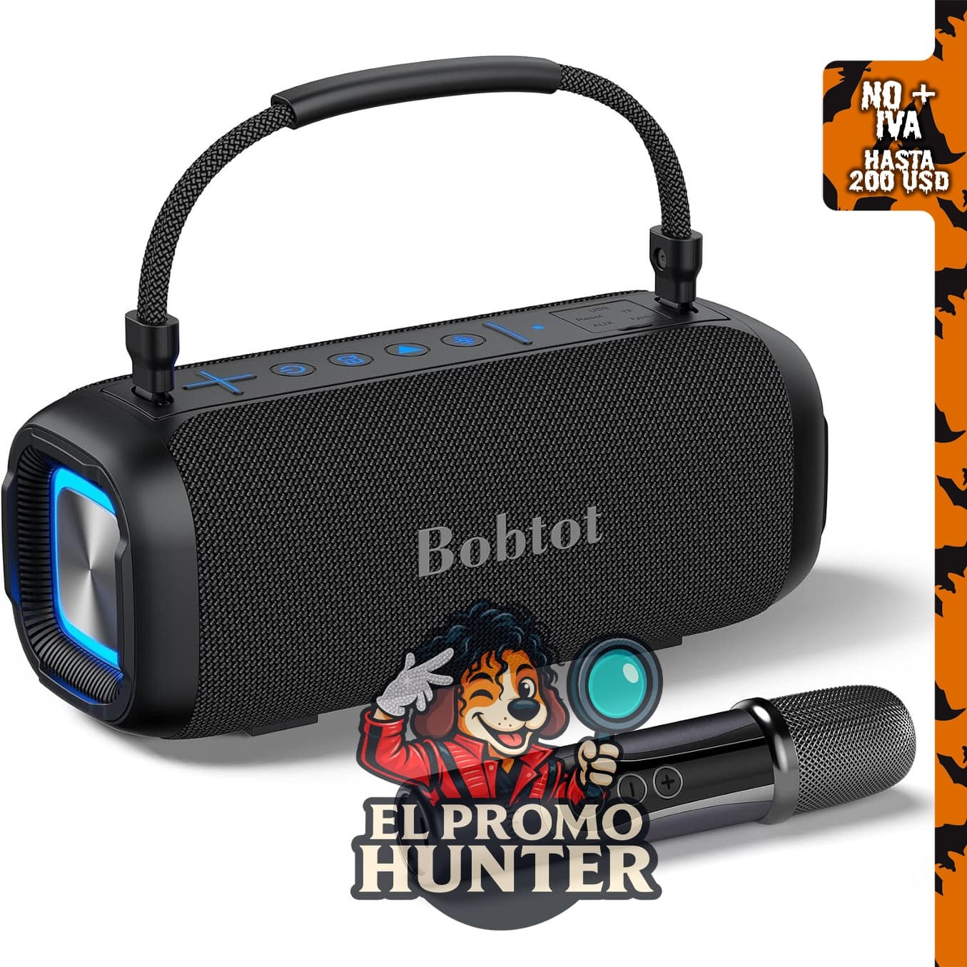 Máquina de karaoke portátil para adultos, incluye altavoz y micrófono.