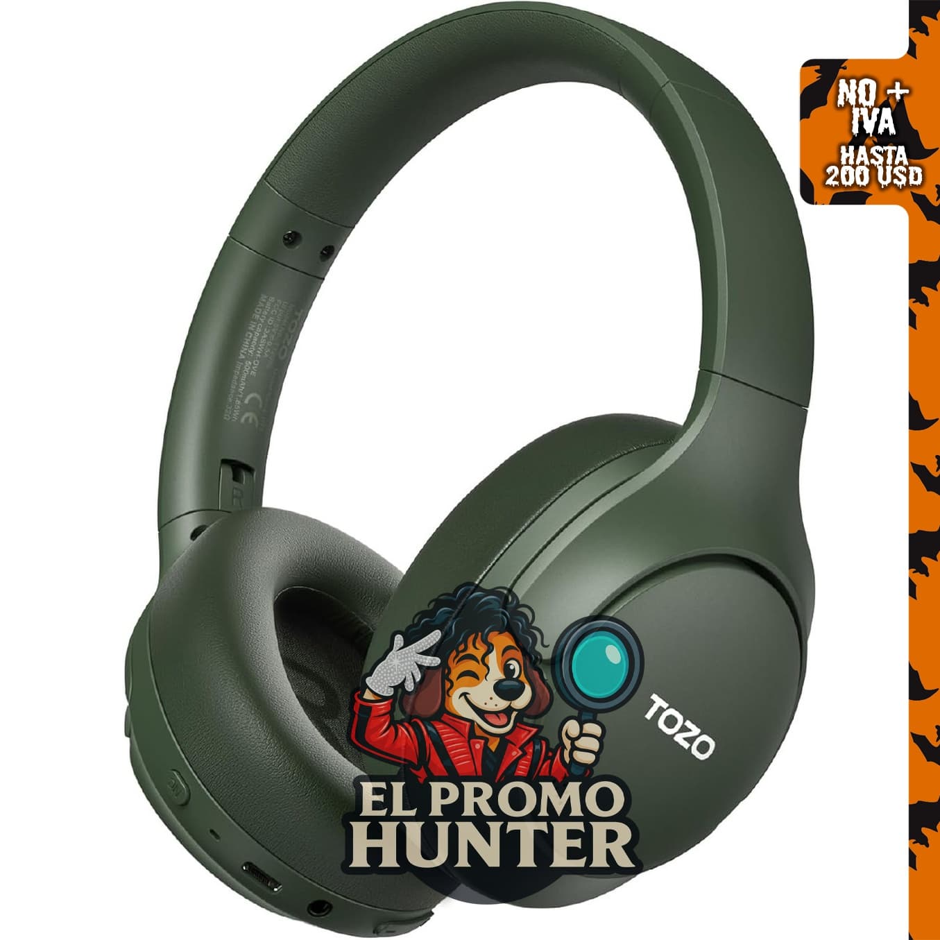 TOZO Auriculares inalámbricos HT3 con cancelación de ruido híbridos, duración de 90 horas.