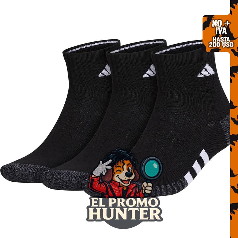 adidas Calcetines acolchados para hombre, paquete de 3 pares.