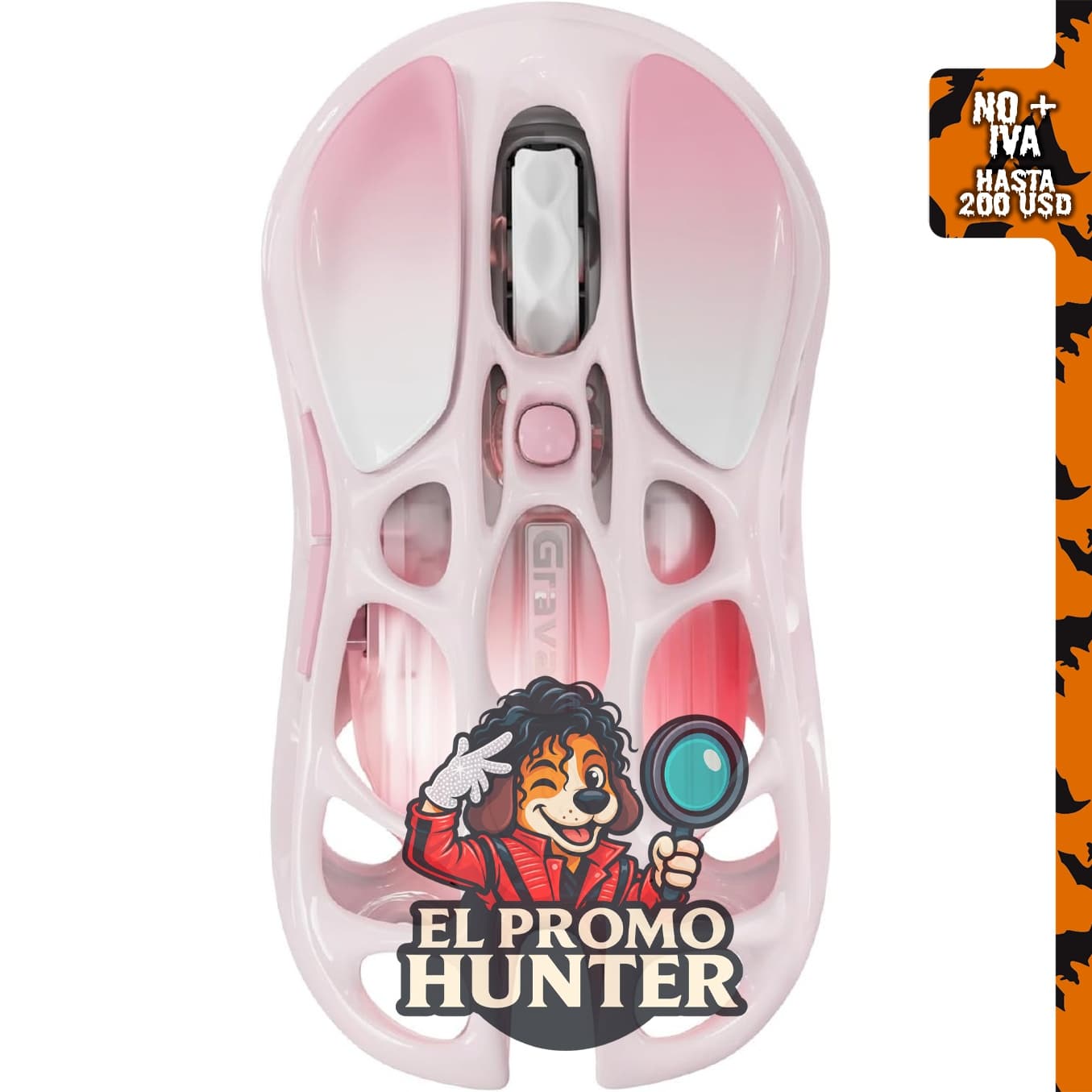 GravaStar Mercury M1 Pro Mouse inalámbrico para juegos, batería de hasta 20 horas.
