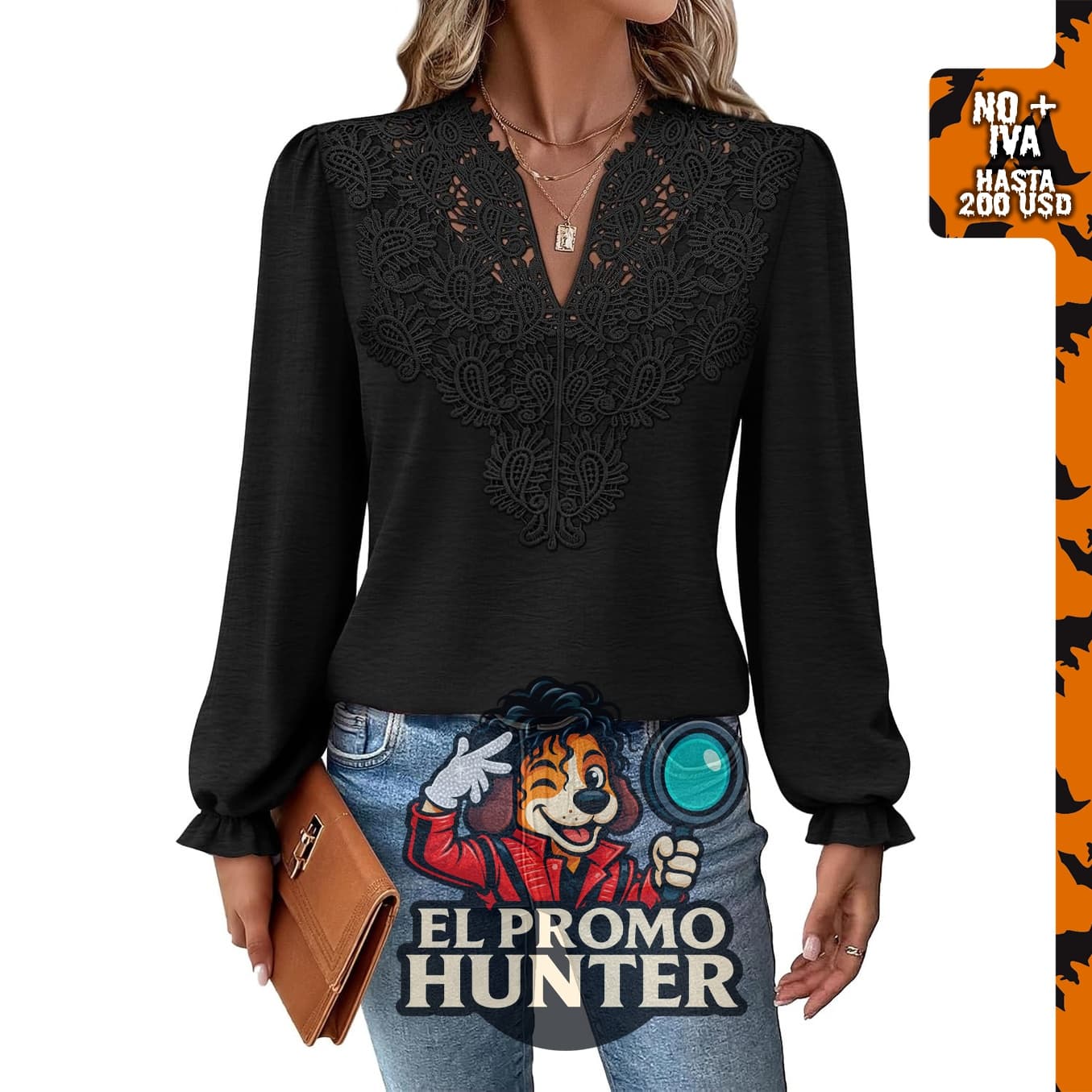 WIHOLL blusas de manga larga con encaje para mujer, estilo bohemio.