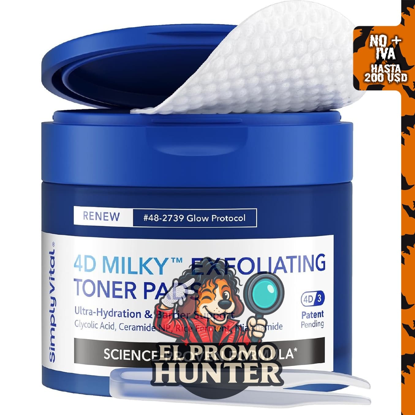Almohadillas de tóner exfoliante para rostro AHA BHA con ácido salicílico.