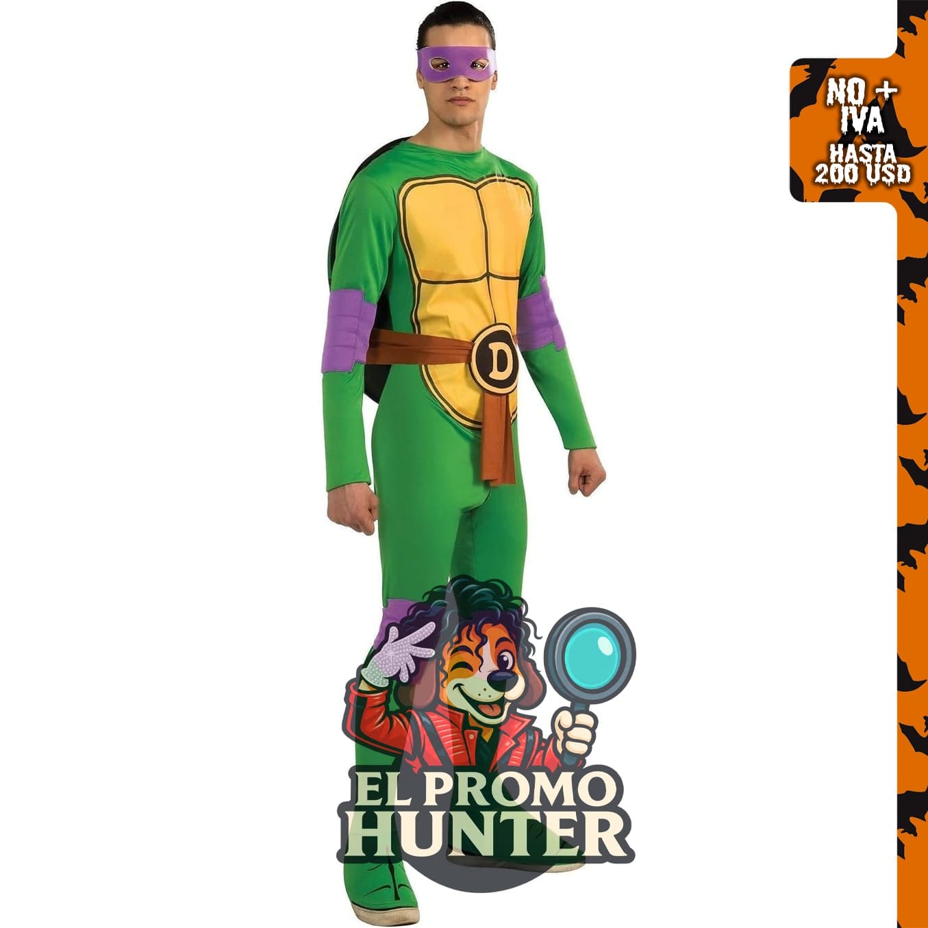 Disfraz de Donatello para adultos de Teenage Mutant Ninja Turtles.