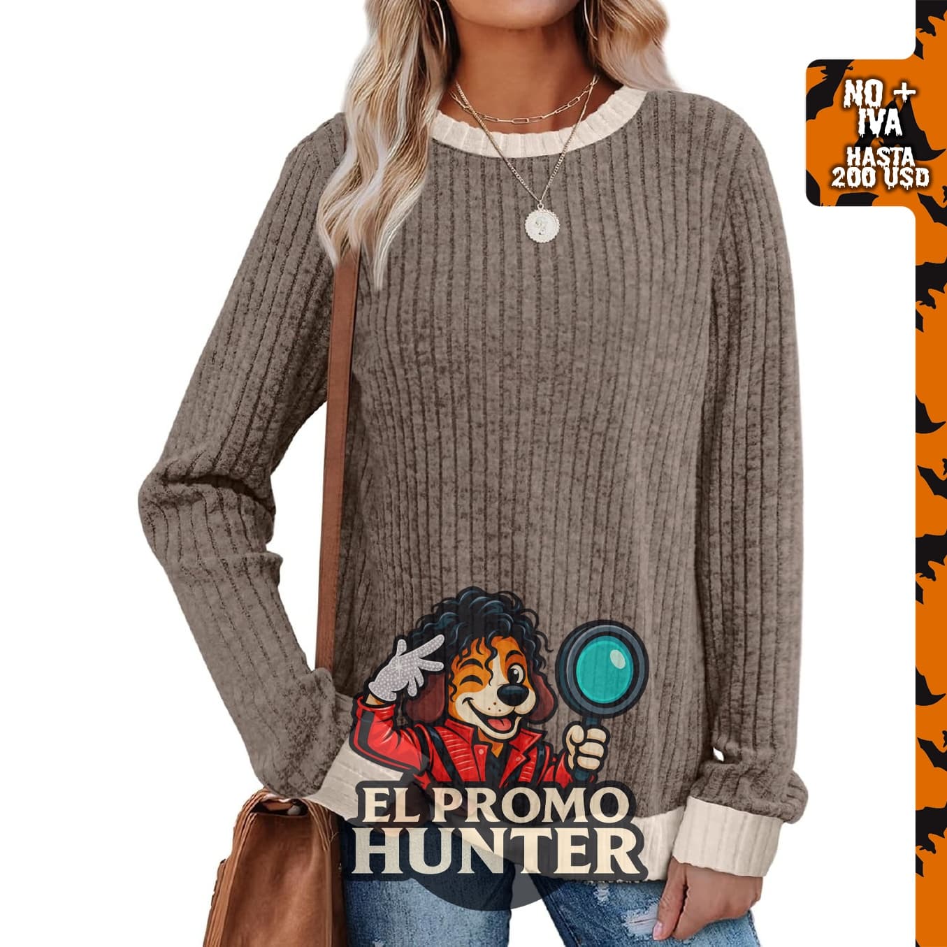 Sampeel Camisas de manga larga para mujer, suéteres ligeros, ajuste suelto, cuello redondo, diseño de bloques de color.