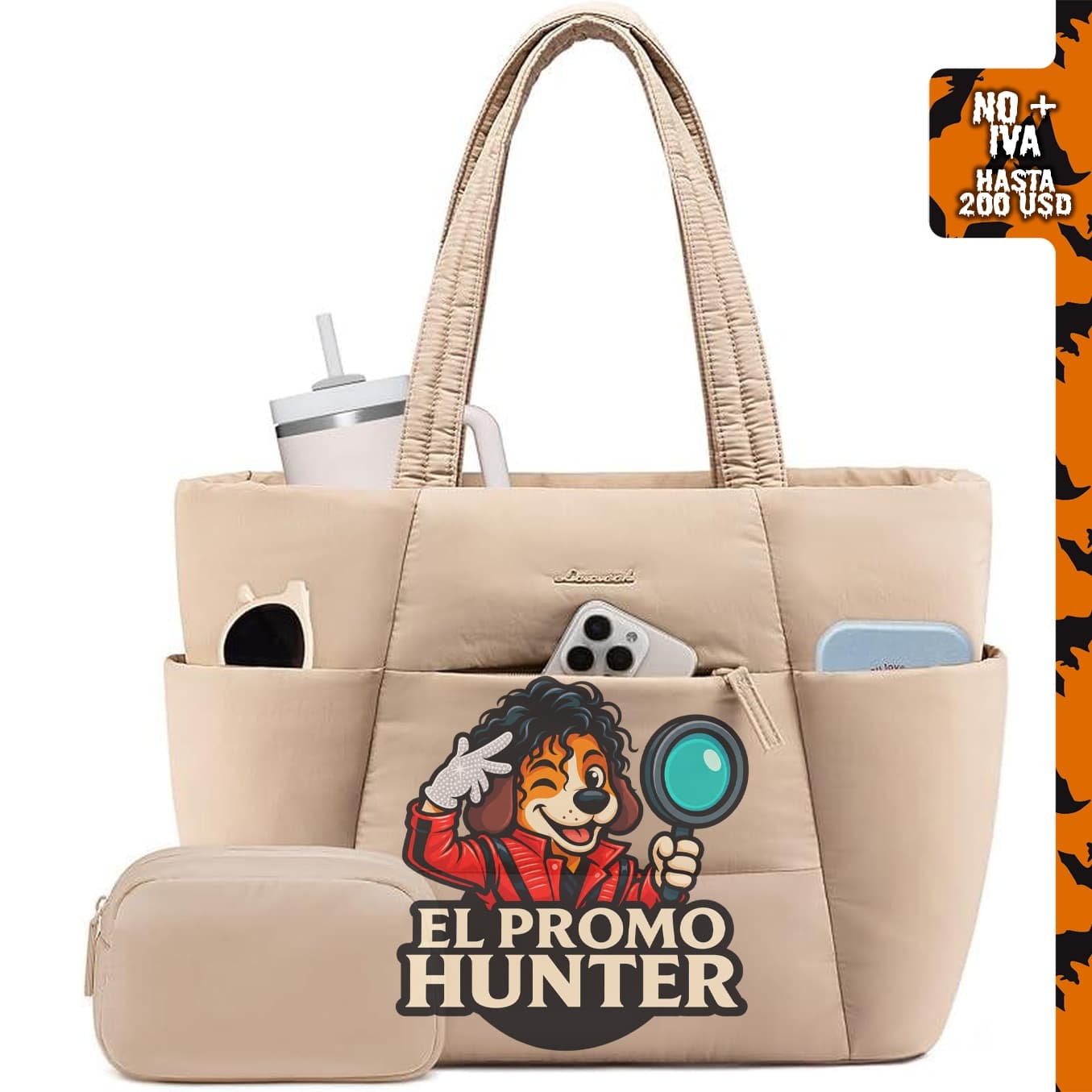 LOVEVOOK Bolsa de mano acolchada con soporte para tazas de 40 onzas.