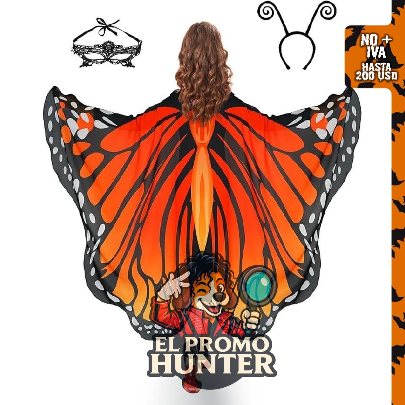 Capa de alas de mariposa y polilla para mujeres, disfraz de Halloween.