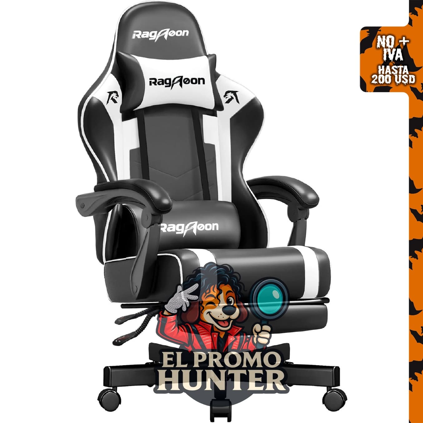 Silla de juegos ergonómica JECQCUPG, color negro ártico.