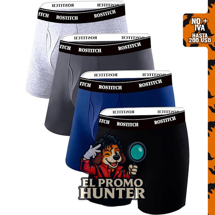 Calzoncillos tipo bóxer de algodón para hombre.
