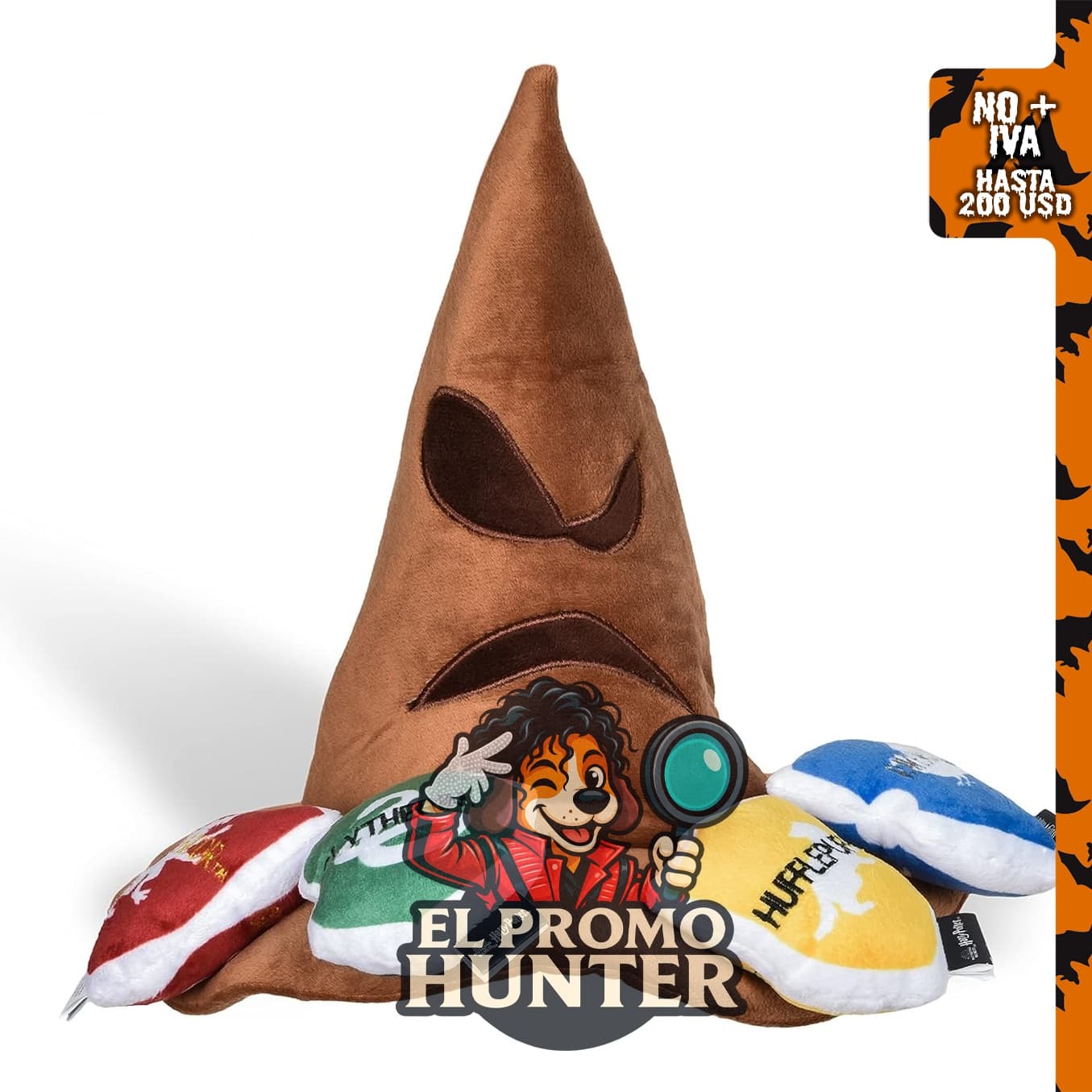 Harry Potter Sorting Hat - Juguete de peluche para perro con arruga.