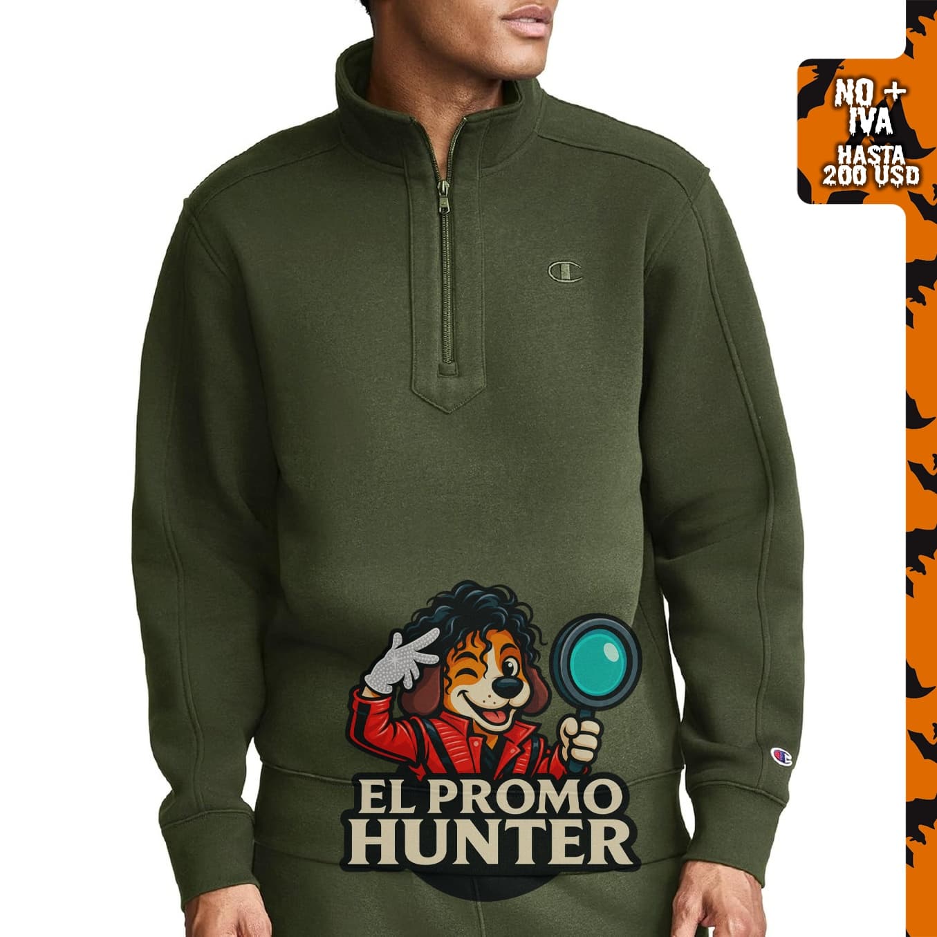 Champion Forro polar Powerblend con cremallera de un cuarto para hombre.