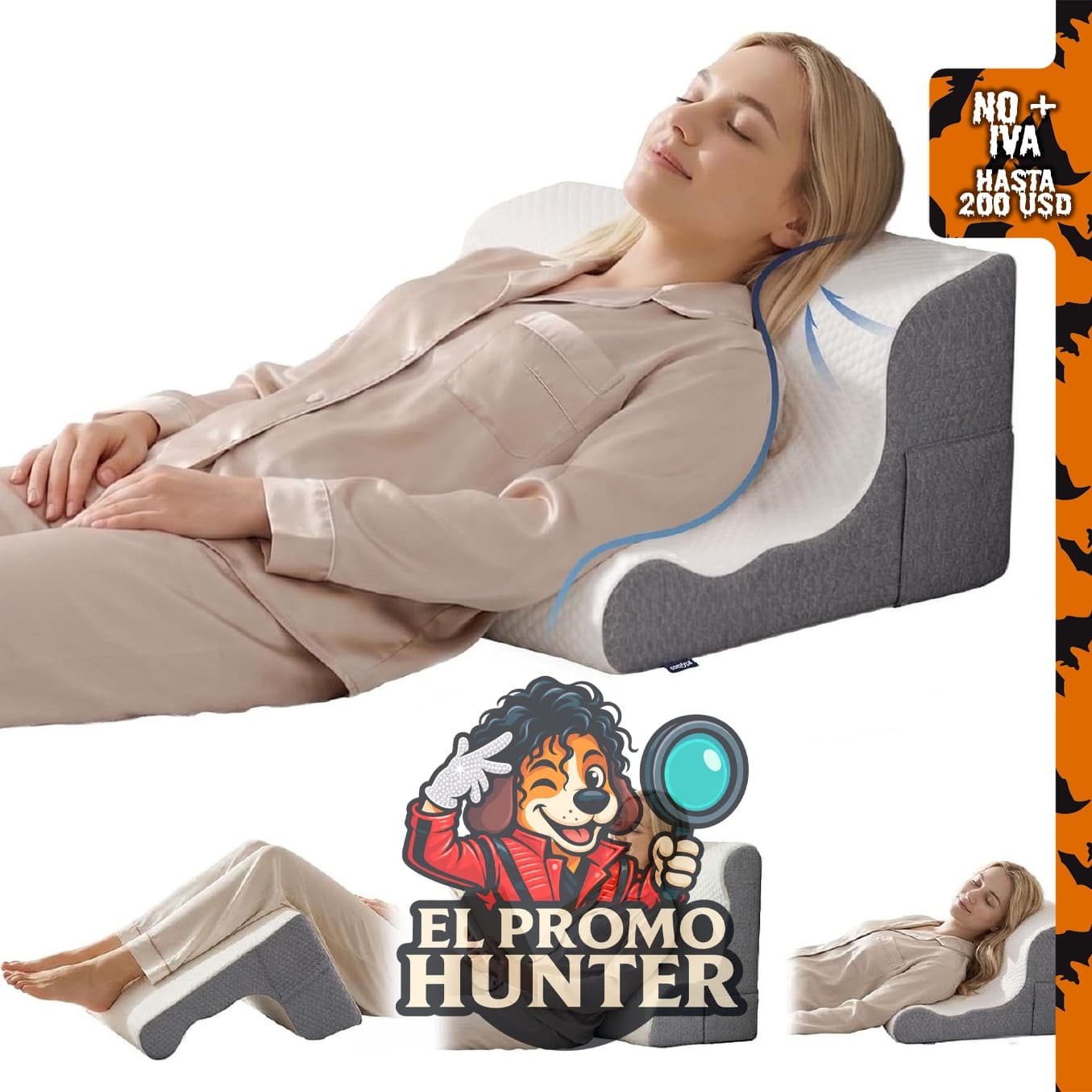 Cabecero de almohada de cuña de cama, almohada de cuña de espuma.