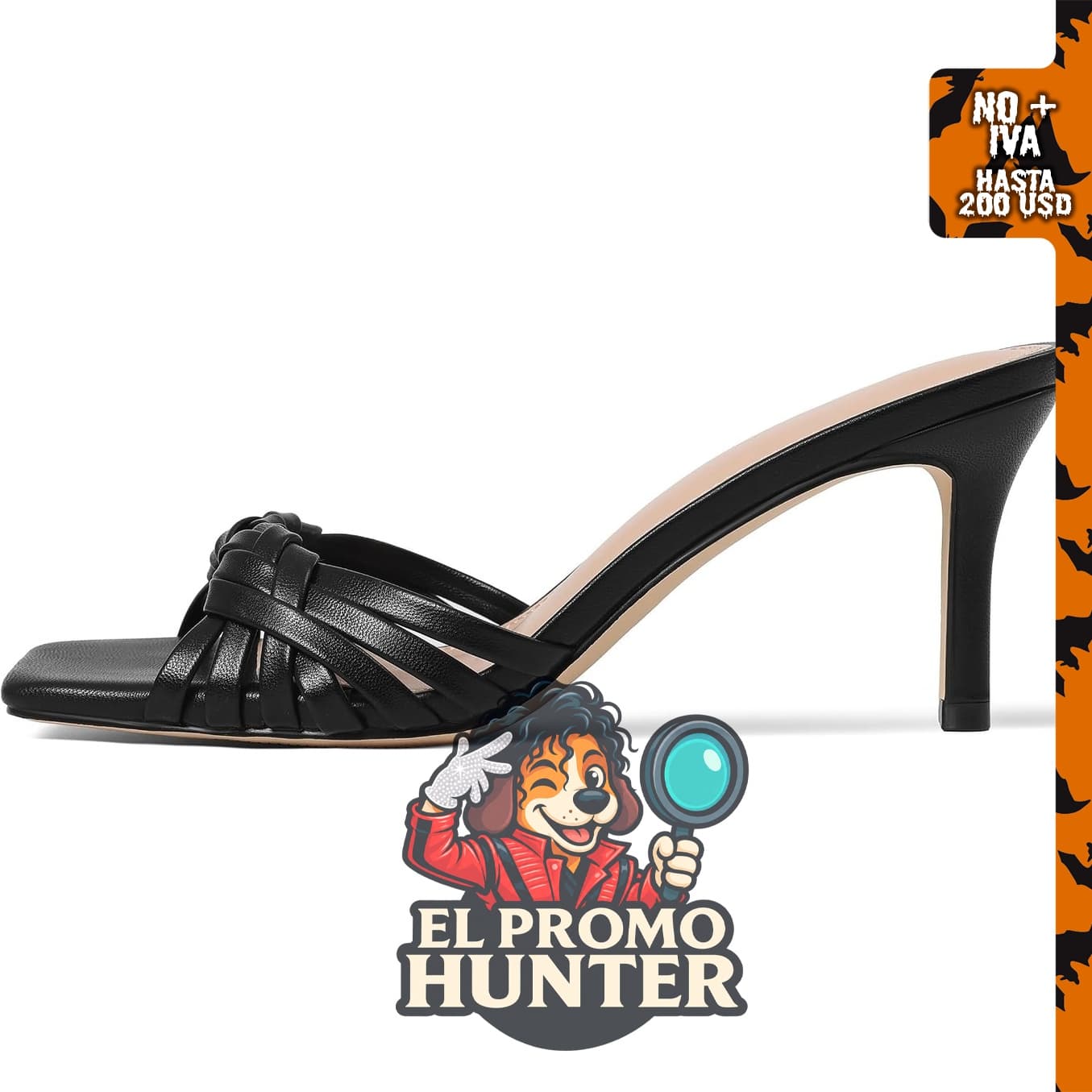 Eteridrey Tacones de gatito para mujer, tacón cuadrado tejido de 7.6 cm, sandalias de tacón bajo.